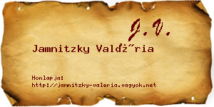 Jamnitzky Valéria névjegykártya